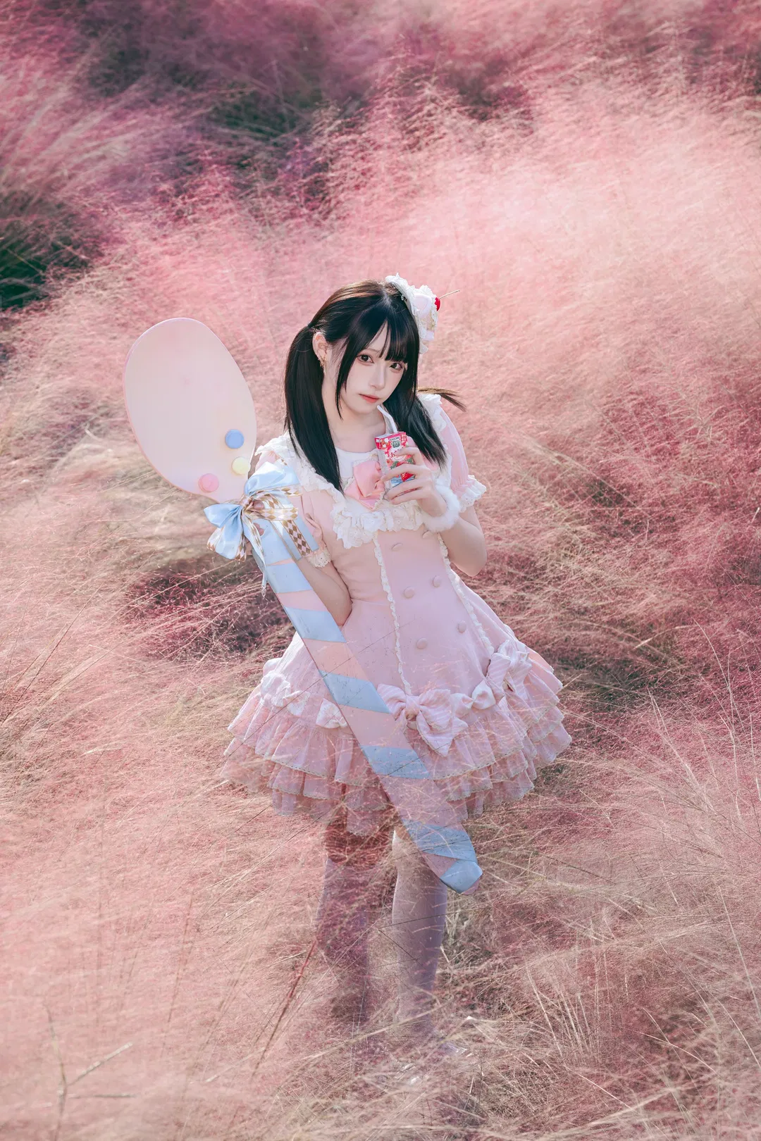 拿着大勺子在嘉北粉黛花海拍Lolita写真 - 第 11 张