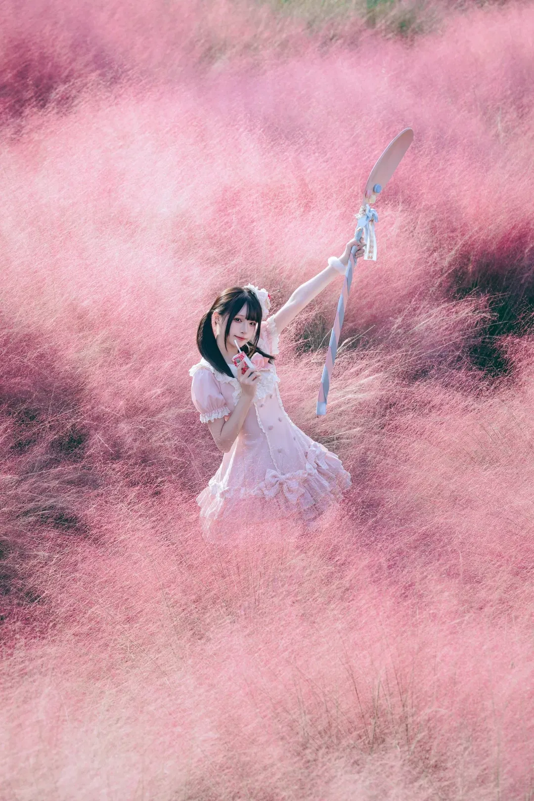 拿着大勺子在嘉北粉黛花海拍Lolita写真 - 第 5 张