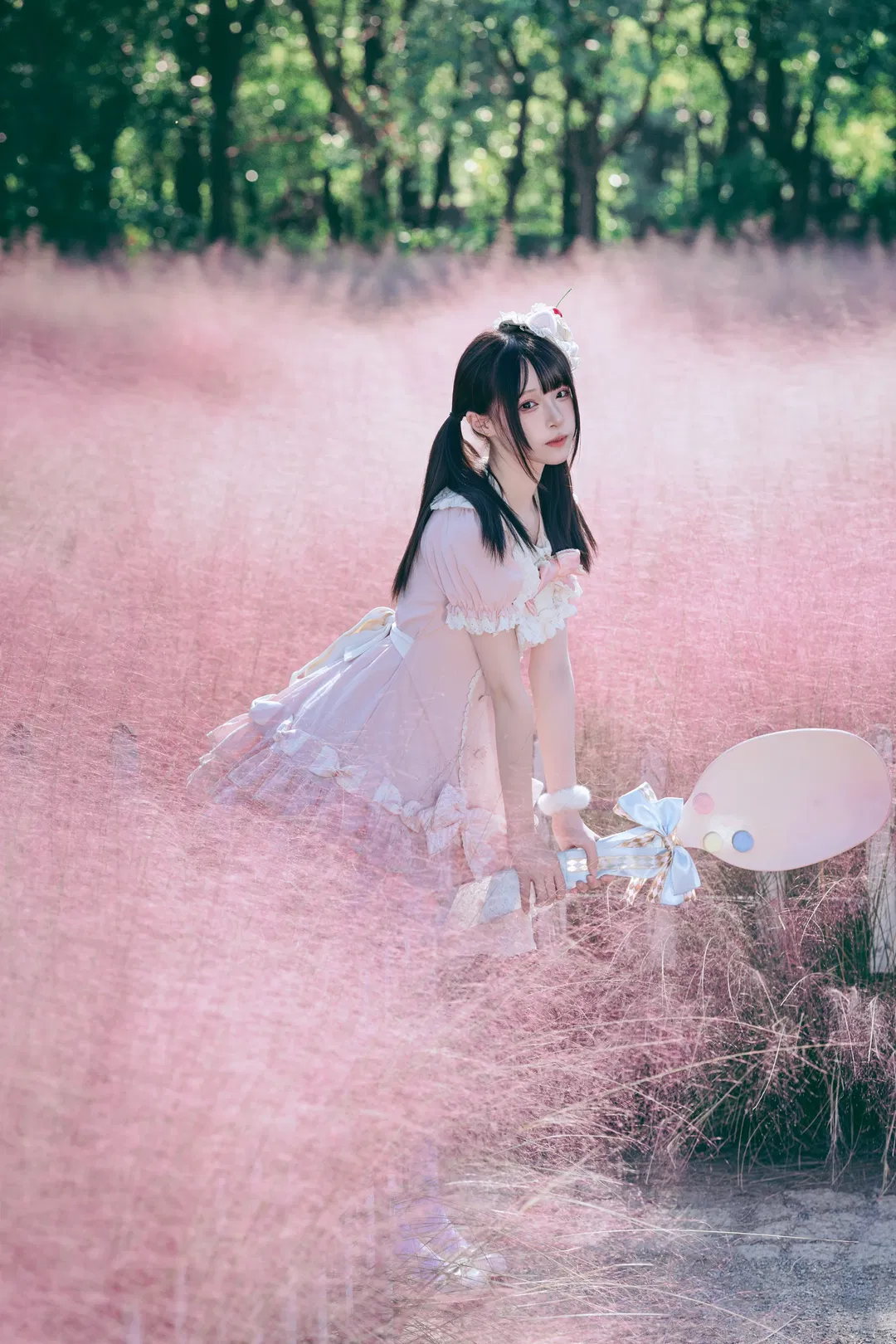 拿着大勺子在嘉北粉黛花海拍Lolita写真 - 第 9 张