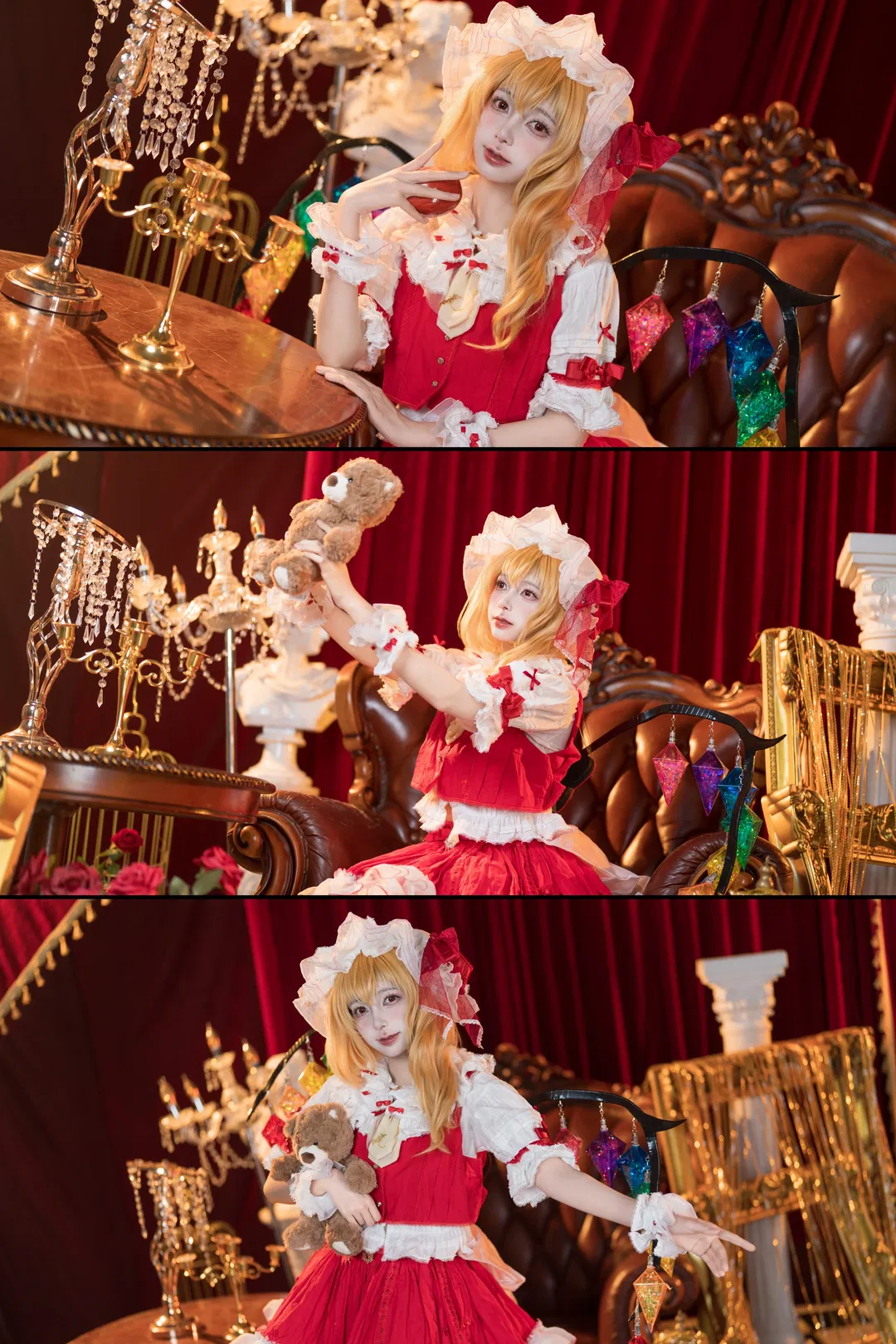 【芙兰朵露cos】东方红魔乡红白洋装与复古舞台 - 第 3 张