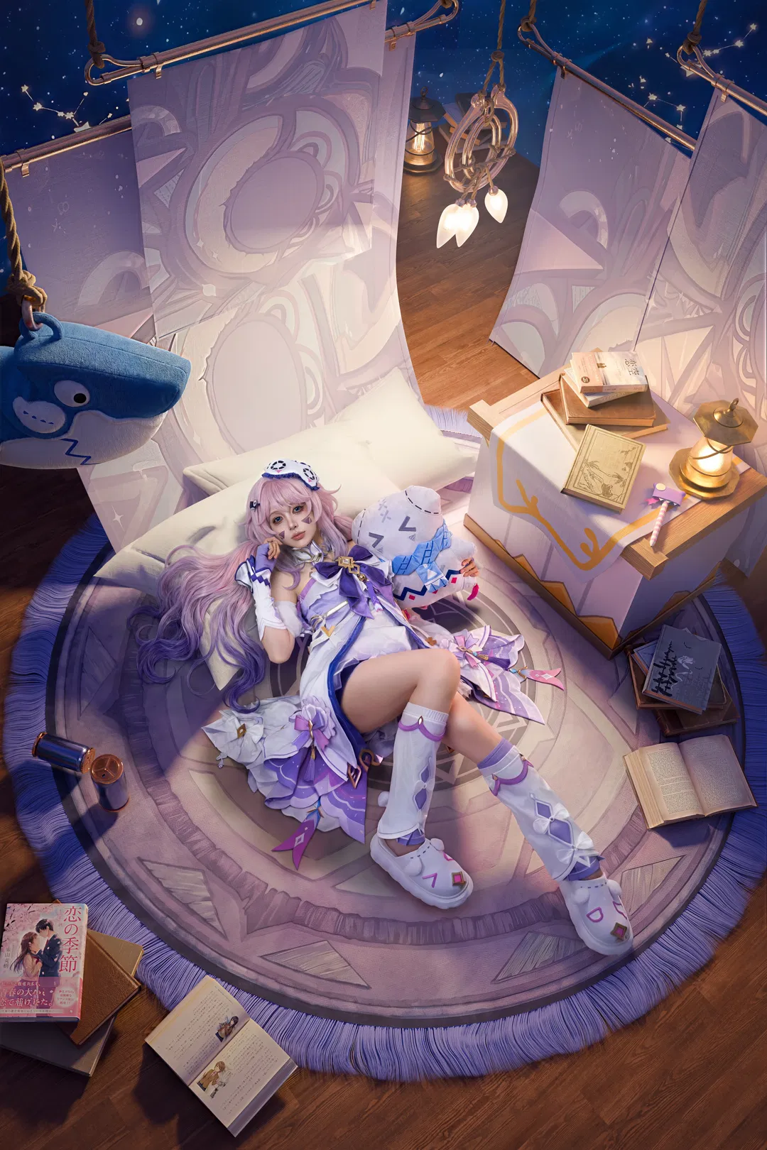 【茜特菈莉cos】原神星与烟帷的夜语，慵懒氛围感拉满 - 第 1 张