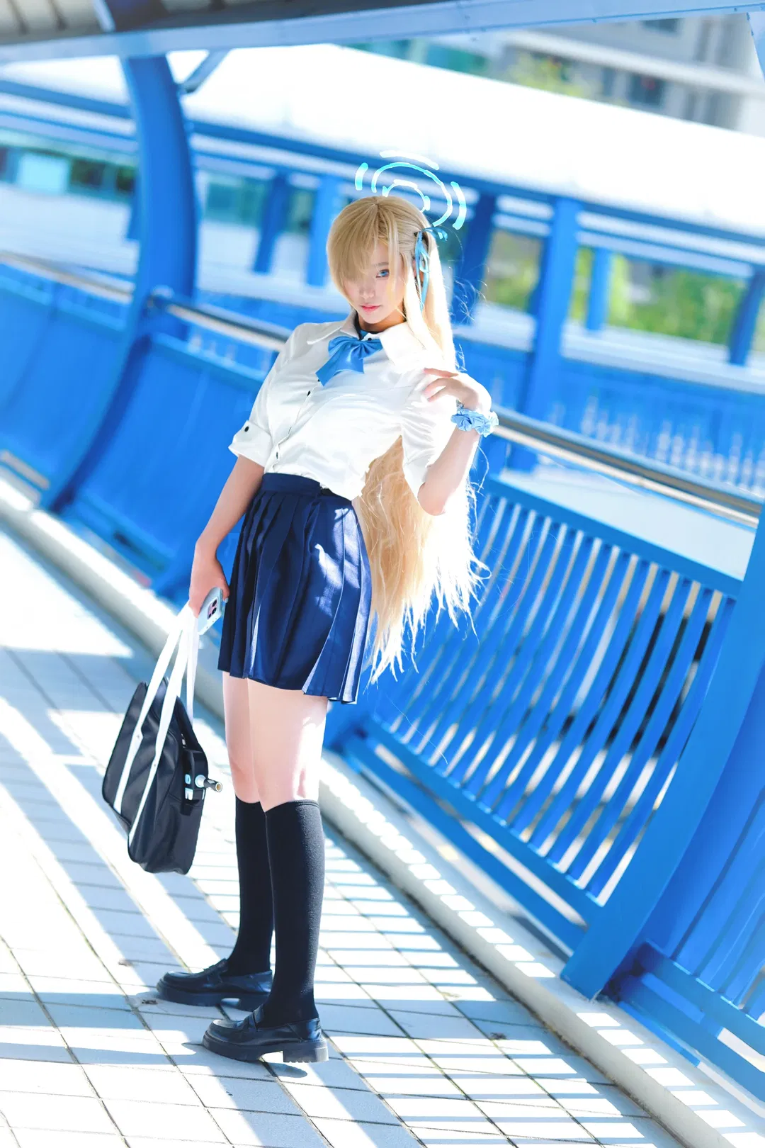 一之瀨明日奈cos 蔚藍檔案 白襯衫百褶裙制服 - 第 1 張