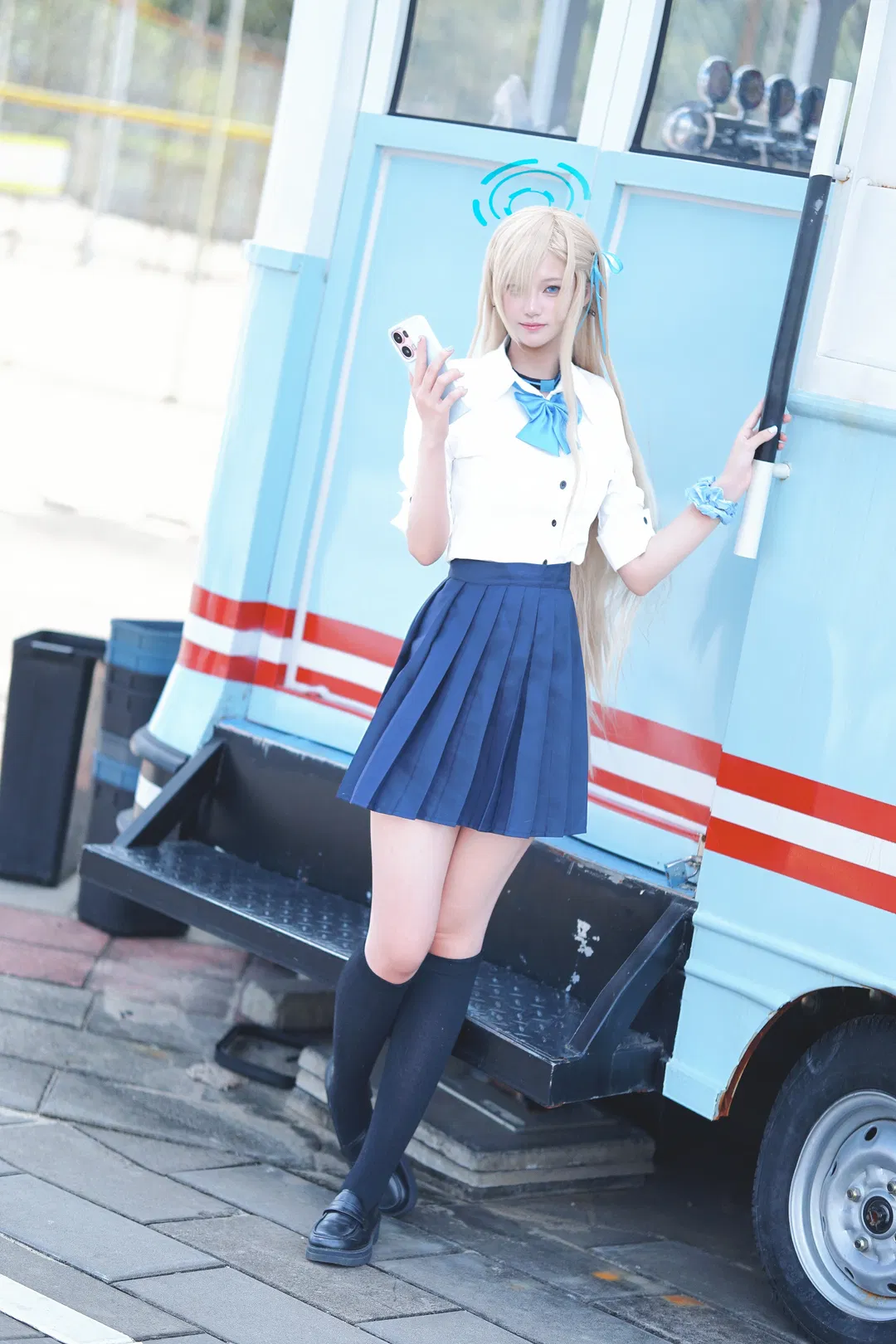 一之瀨明日奈cos 蔚藍檔案 白襯衫百褶裙制服 - 第 6 張