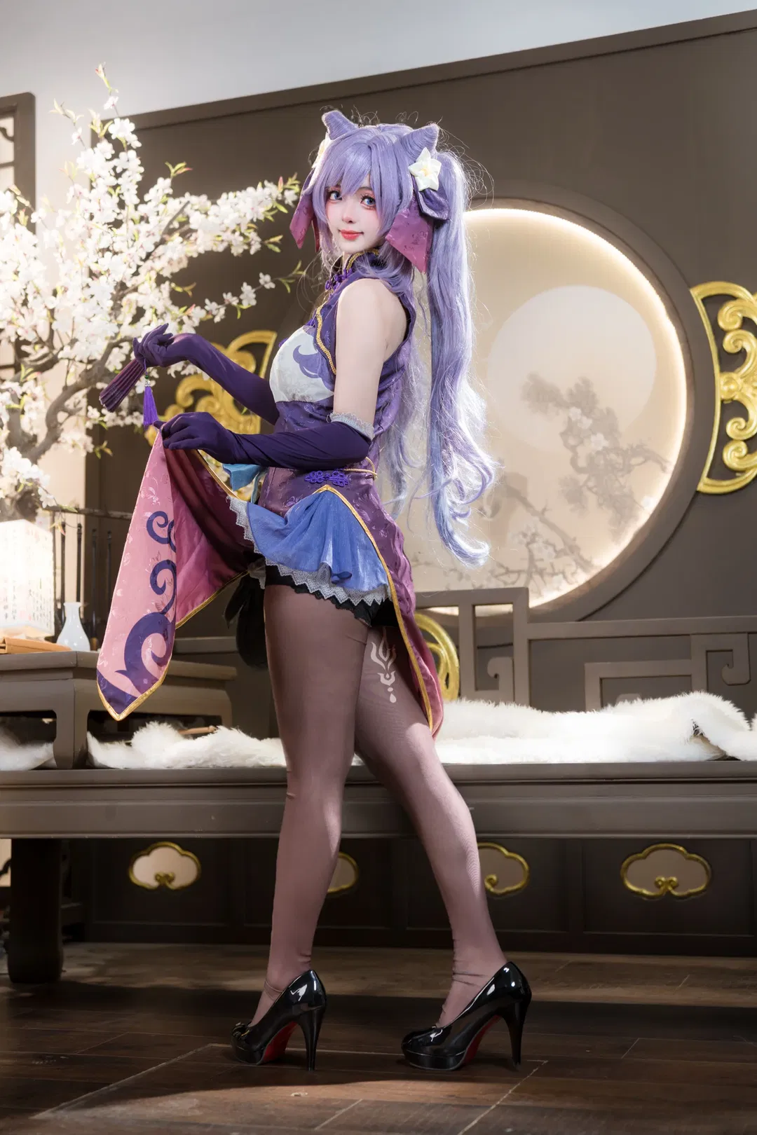 【刻晴cos】璃月旗袍下的慵懒时刻 - 第 2 张