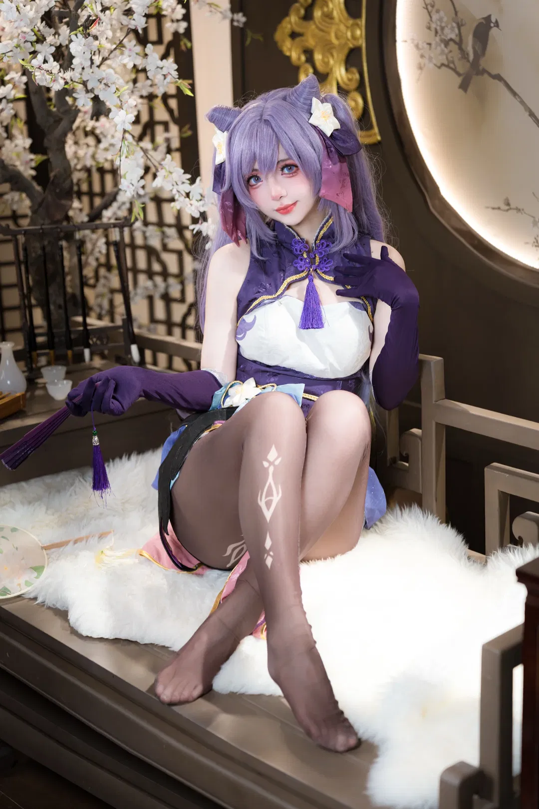【刻晴cos】璃月旗袍下的慵懒时刻 - 第 3 张