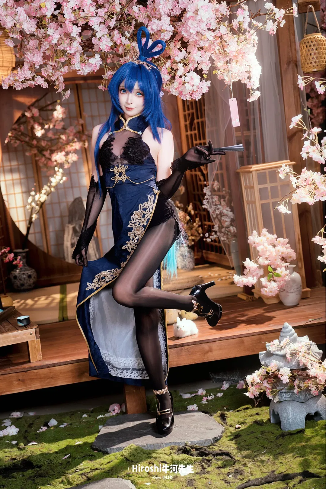 【新澤西cos】碧藍航線旗袍寫真，黑色蕾絲與絲襪的碰撞 - 第 2 張