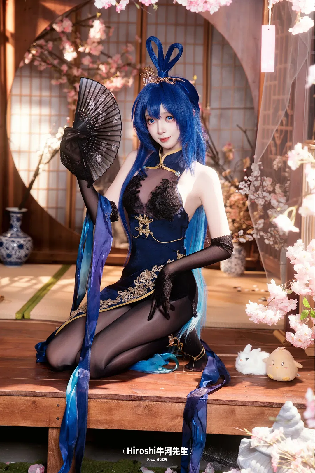 【新澤西cos】碧藍航線旗袍寫真，黑色蕾絲與絲襪的碰撞 - 第 6 張