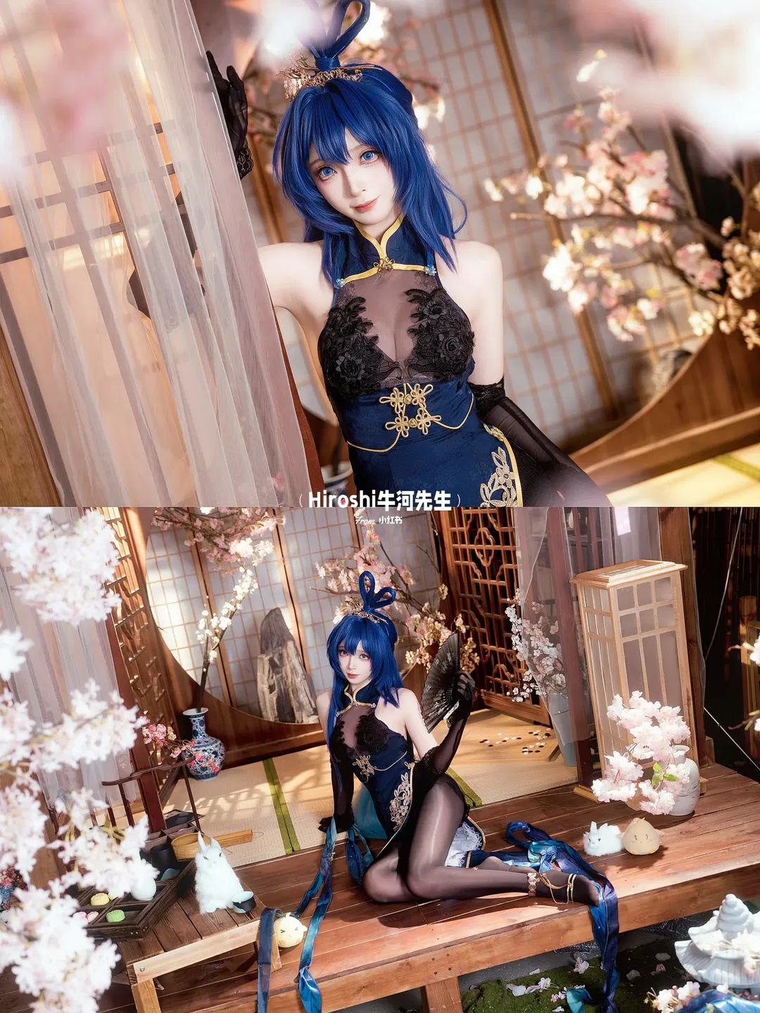 【新澤西cos】碧藍航線旗袍寫真，黑色蕾絲與絲襪的碰撞 - 第 7 張
