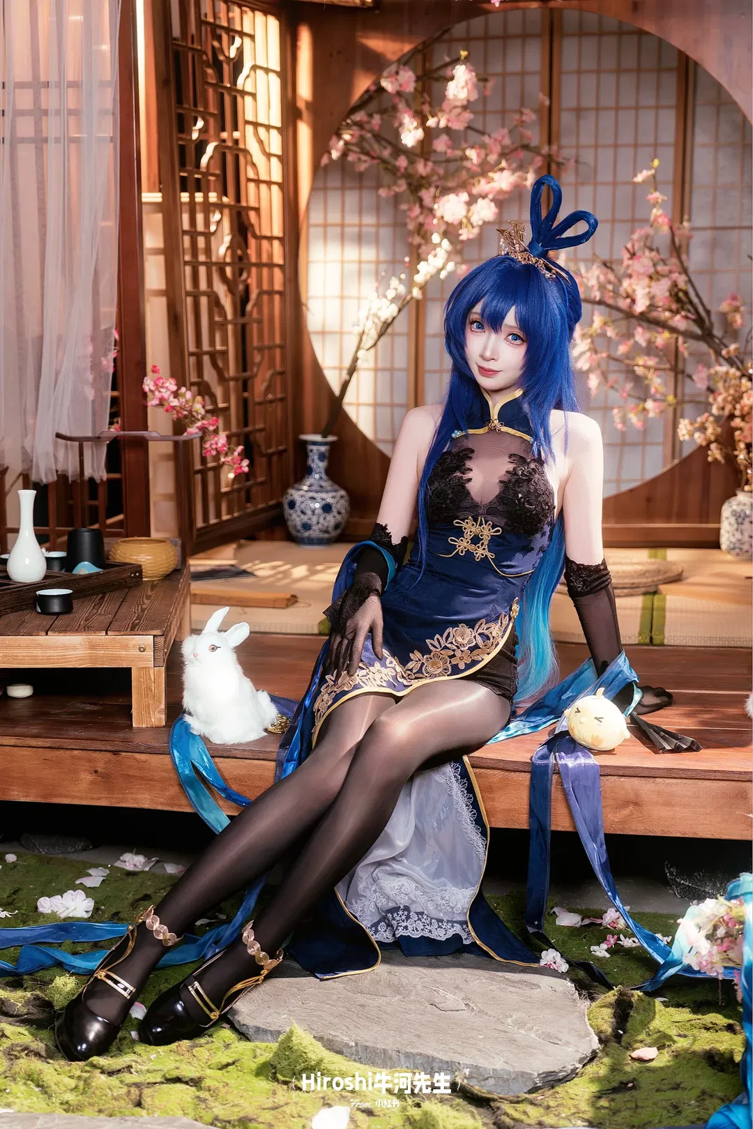 【新澤西cos】碧藍航線旗袍寫真，黑色蕾絲與絲襪的碰撞 - 第 8 張