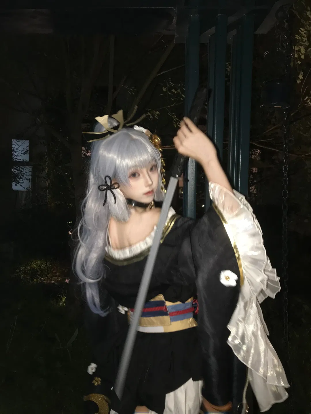 【神里绫华cos】原神里的白鹭公主，和风服饰与长刀的搭配 - 第 2 张