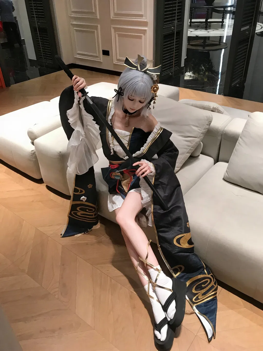 【神里绫华cos】原神里的白鹭公主，和风服饰与长刀的搭配 - 第 3 张