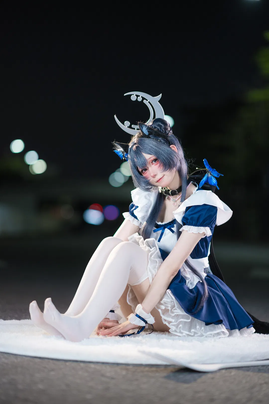 【龍華妃咲cos】蔚藍檔案門主大人的夜景女僕大片 - 第 1 張