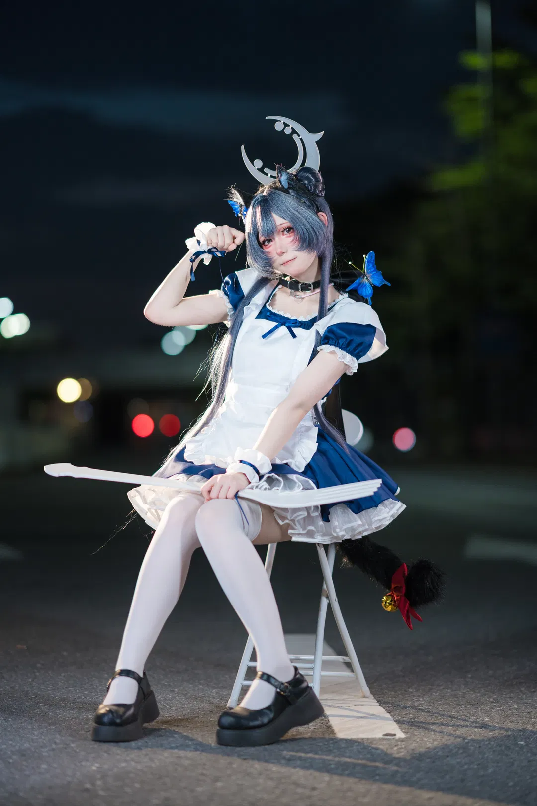【龍華妃咲cos】蔚藍檔案門主大人的夜景女僕大片 - 第 3 張