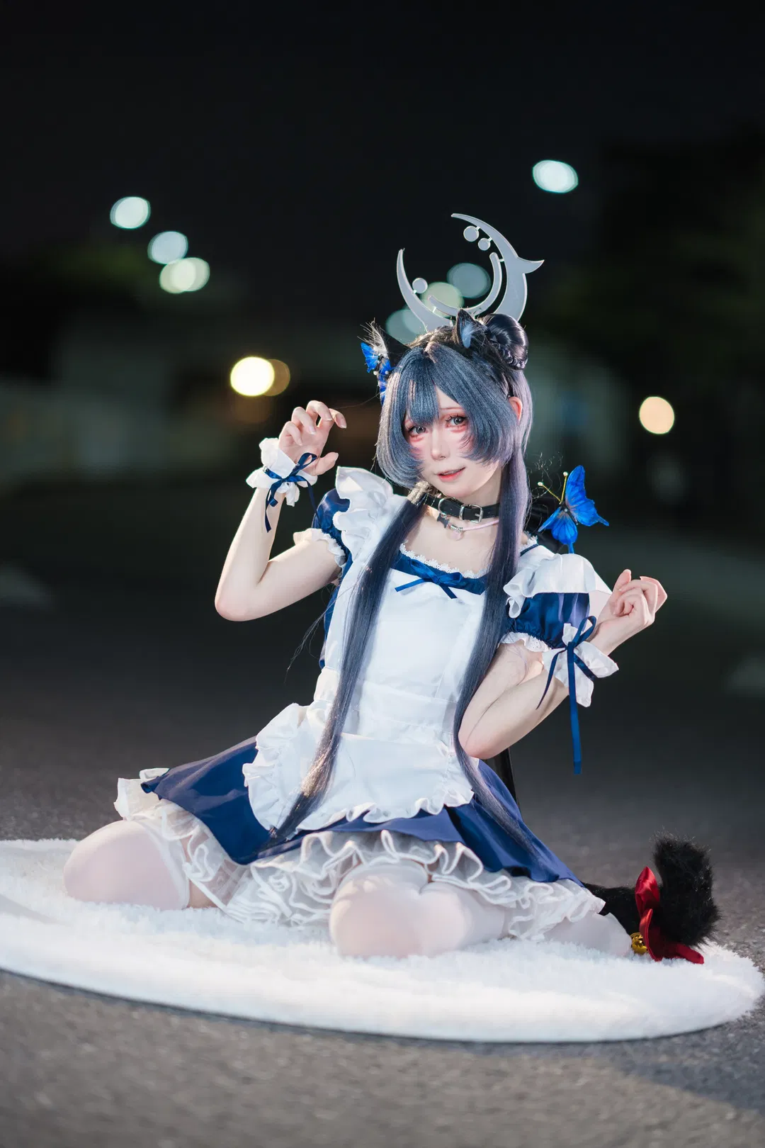 【龍華妃咲cos】蔚藍檔案門主大人的夜景女僕大片 - 第 4 張