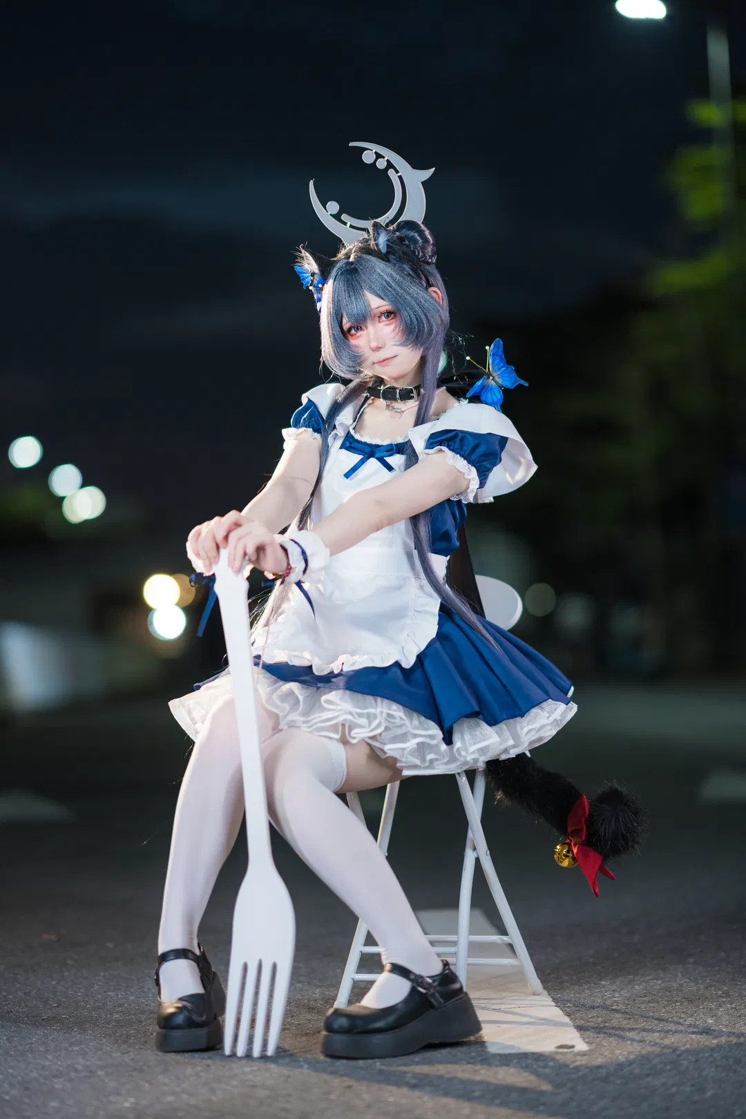 【龍華妃咲cos】蔚藍檔案門主大人的夜景女僕大片 - 第 5 張