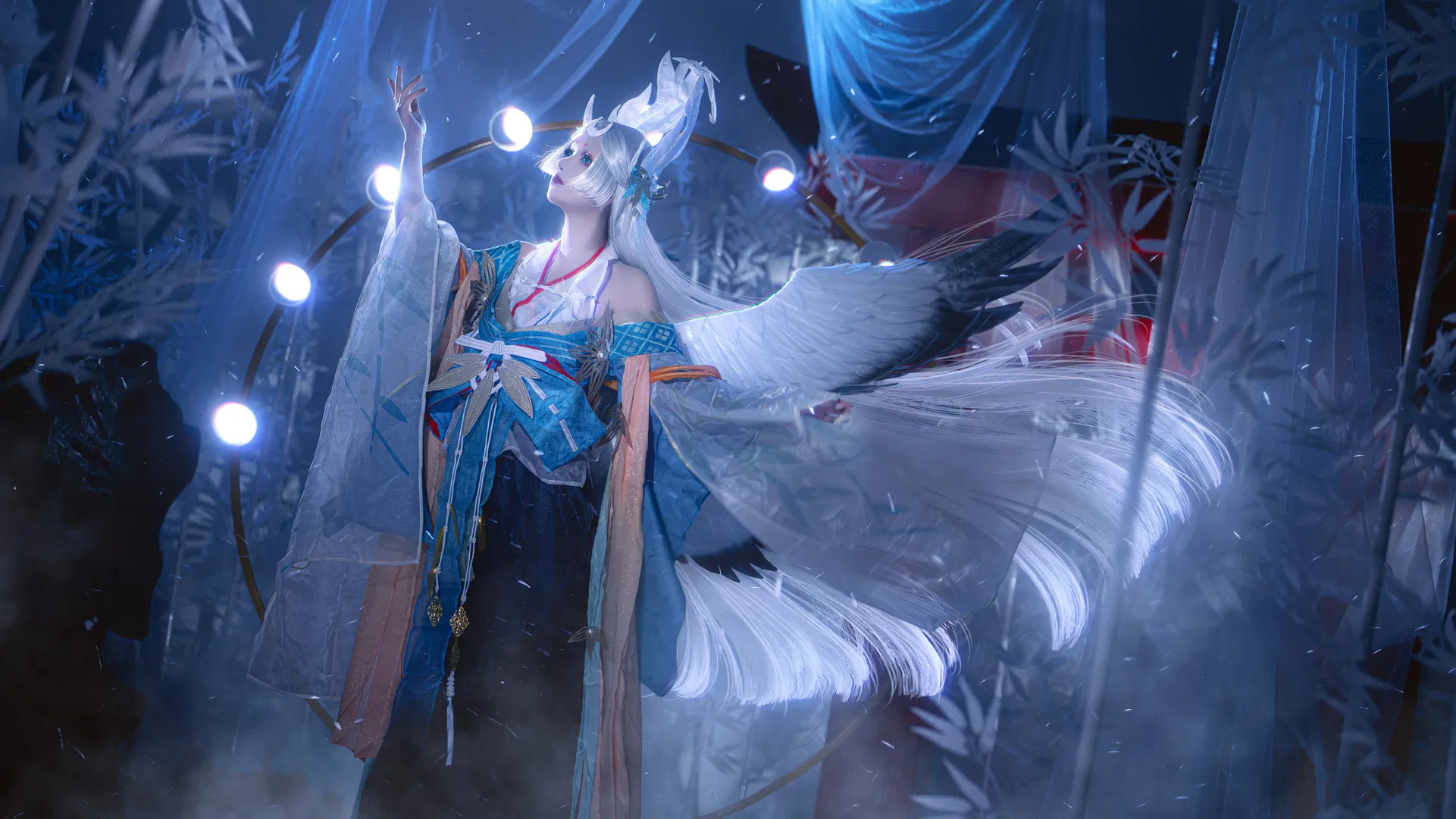【因幡辉夜姬cos】阴阳师实景月亮阴晴圆缺布景太用心了 - 第 3 张