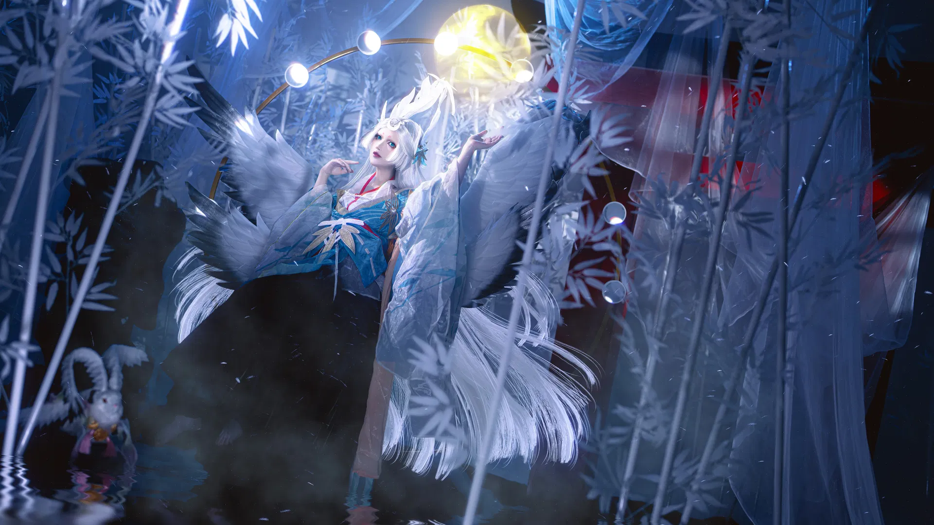 【因幡辉夜姬cos】阴阳师实景月亮阴晴圆缺布景太用心了 - 第 4 张