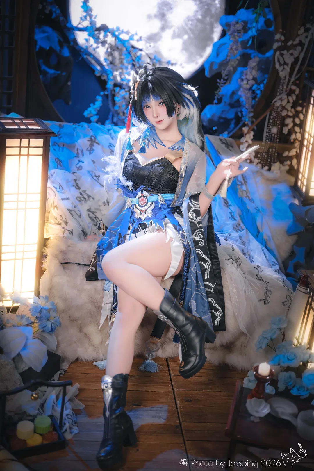 秧秧玄翎cos 鳴潮裡的這套藍黑國風造型真的很戳我 - 第 2 張