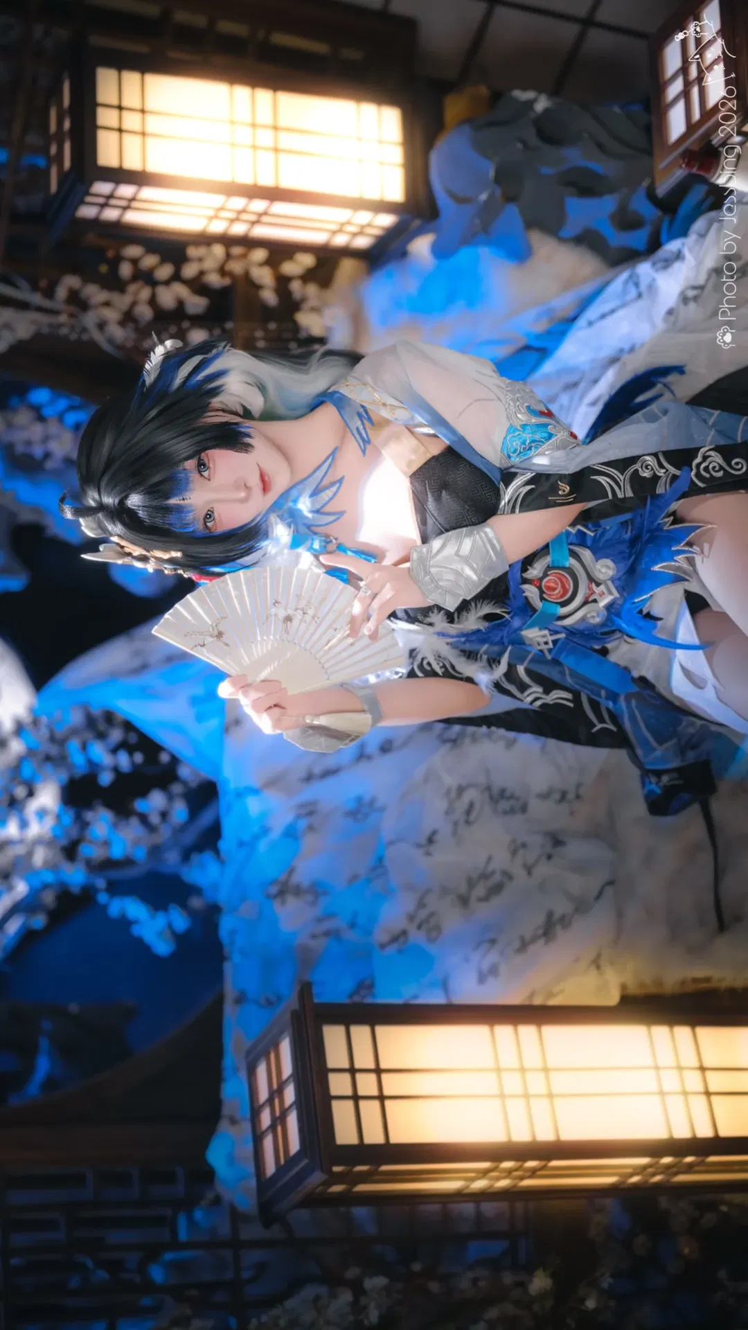 秧秧玄翎cos 鳴潮裡的這套藍黑國風造型真的很戳我 - 第 5 張