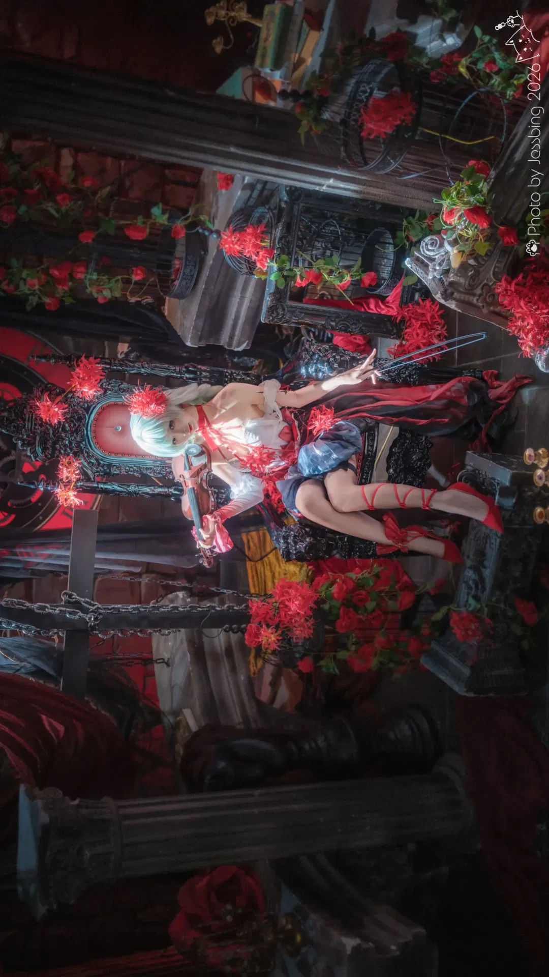 【弗洛洛cos】鸣潮 红黑哥特风与彼岸花的碰撞 - 第 5 张