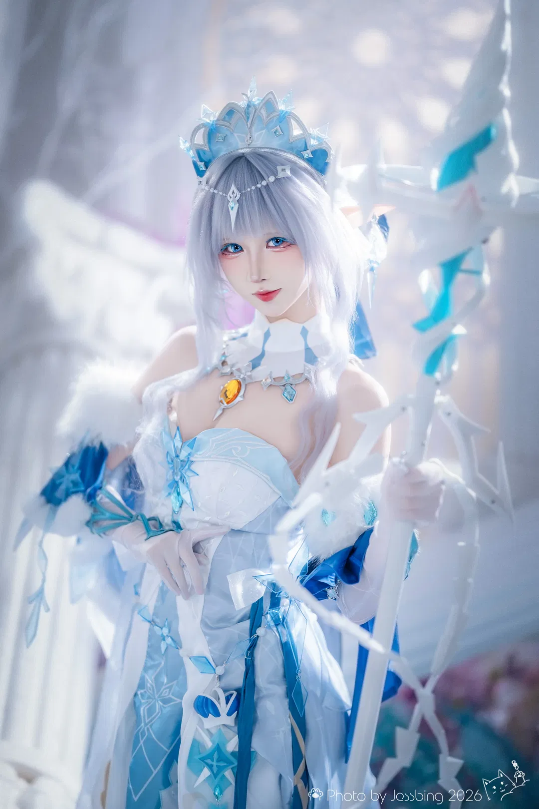 【冰之女皇cos】至冬的凛冽与华贵，这套冰雪质感真的太美了 - 第 1 张