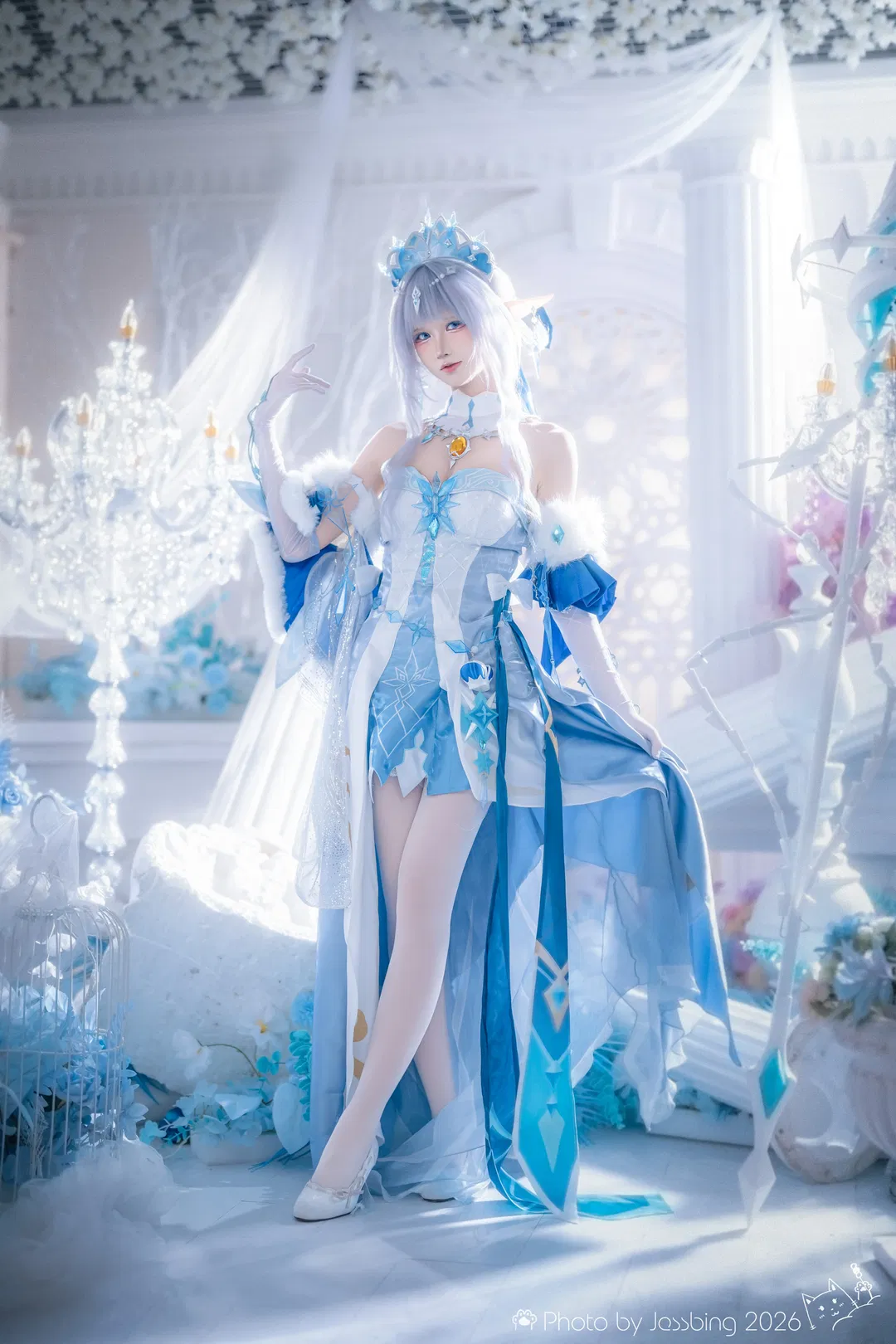 【冰之女皇cos】至冬的凛冽与华贵，这套冰雪质感真的太美了 - 第 3 张