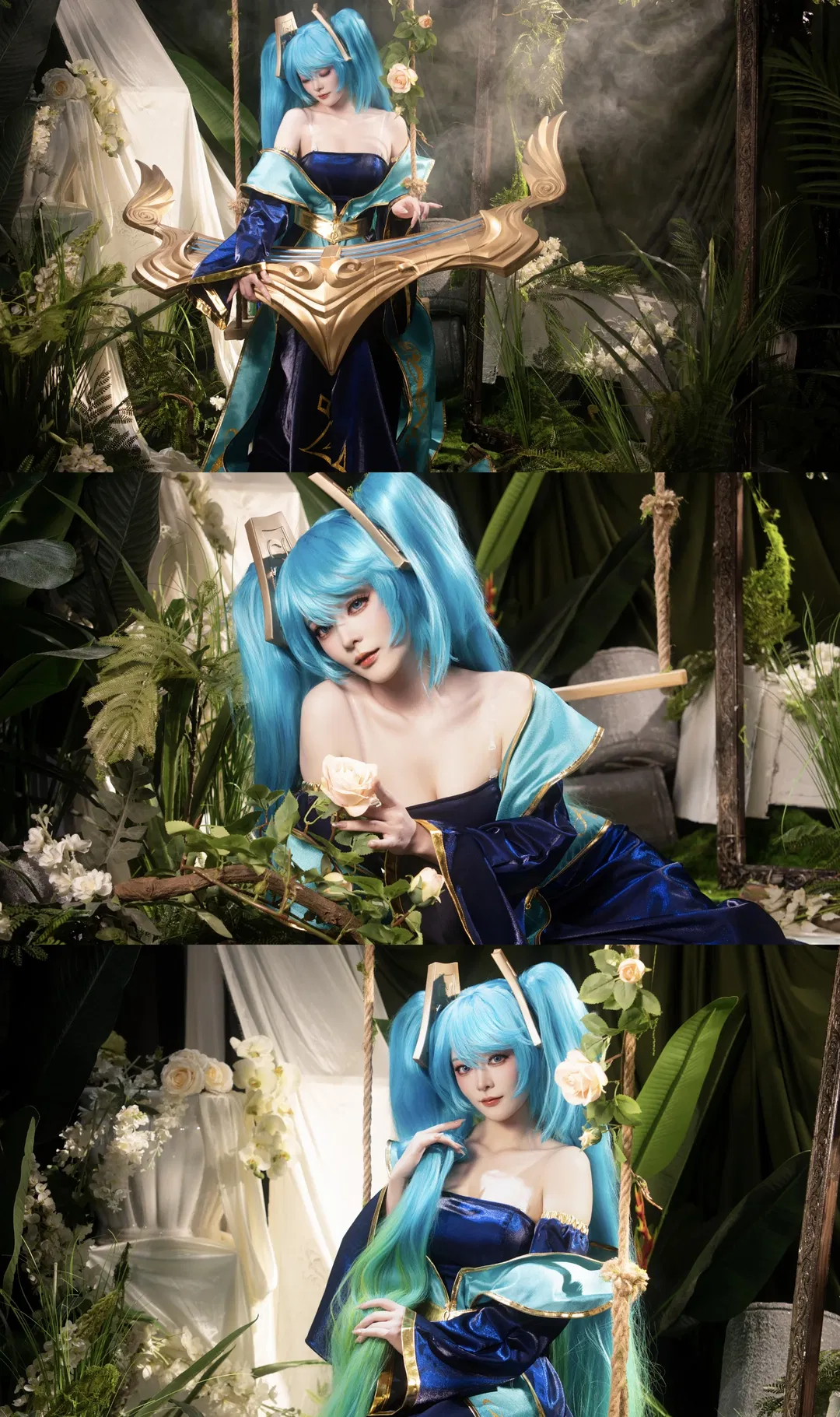 【琴女娑娜cos】静谧丛林里拨动琴弦 - 第 1 张