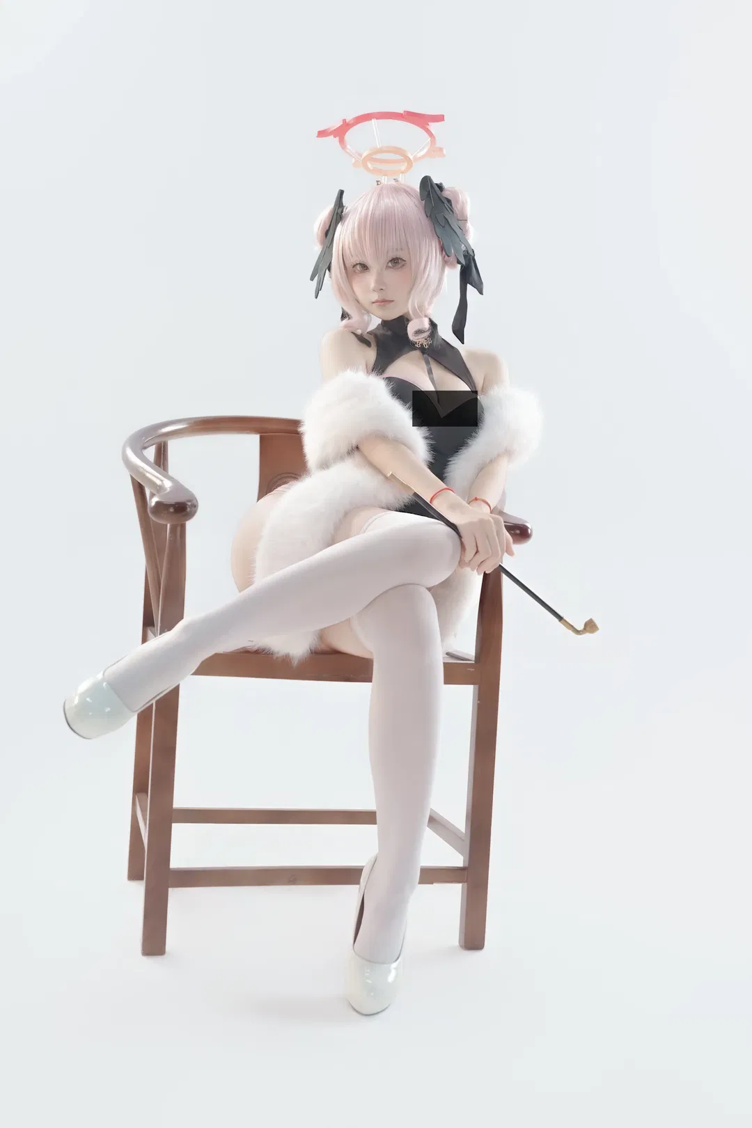 【下江小春cos】蔚蓝档案下江小春旗袍风白棚写真 - 第 1 张