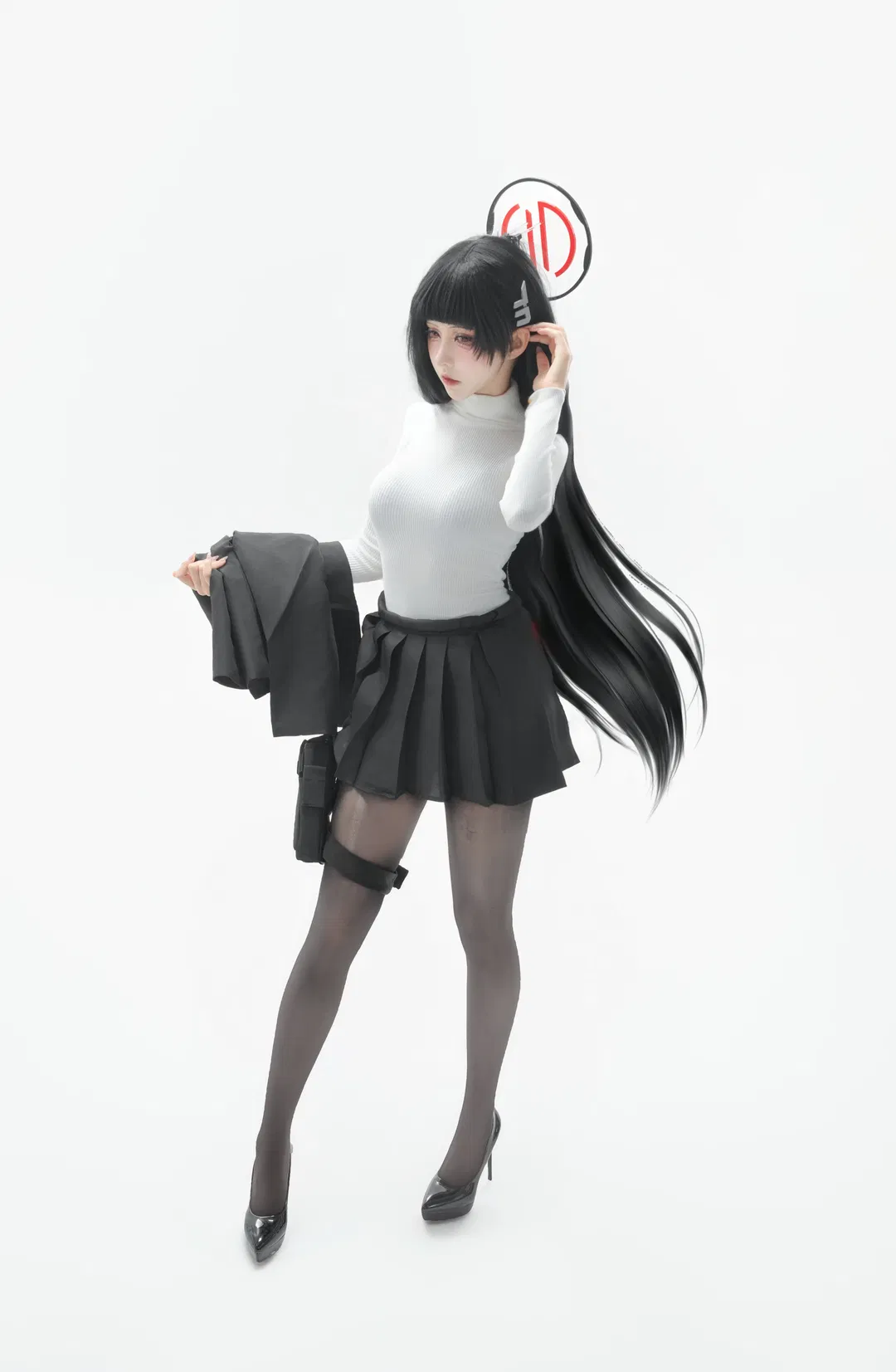 【调月莉音cos】蔚蓝档案下班后的会长OL穿搭 - 第 2 张