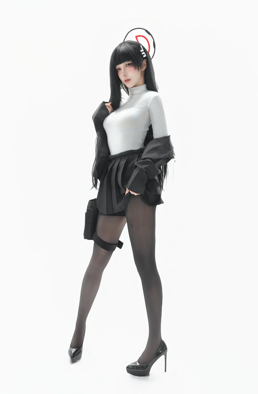 【调月莉音cos】蔚蓝档案下班后的会长OL穿搭 - 第 3 张
