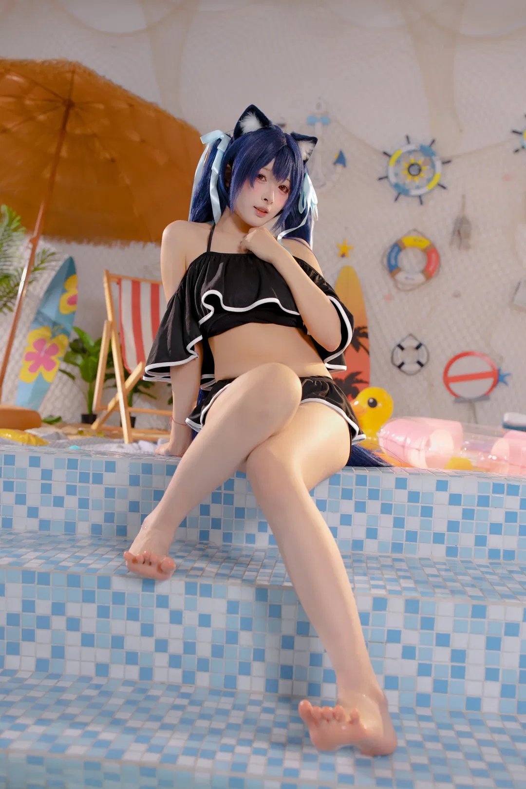 【黑见芹香cos】泳池边的夏日清凉感 - 第 4 张