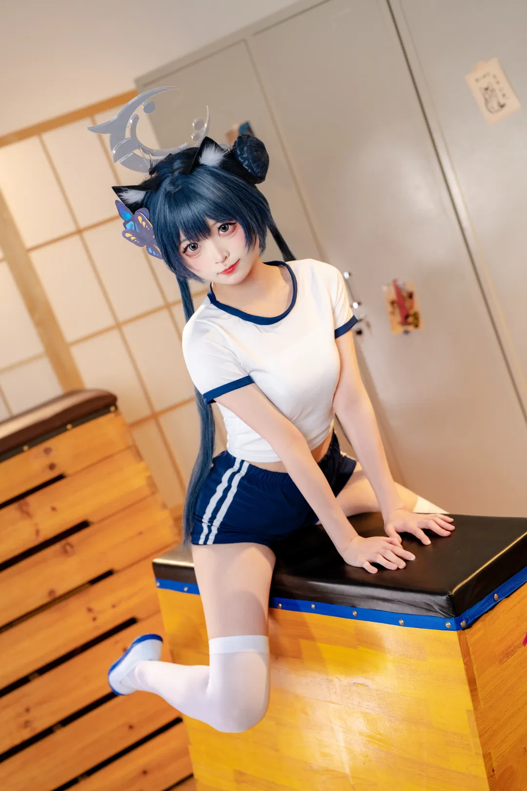 【妃咲cos】蔚蓝档案体操服少女的体育馆日常 - 第 2 张