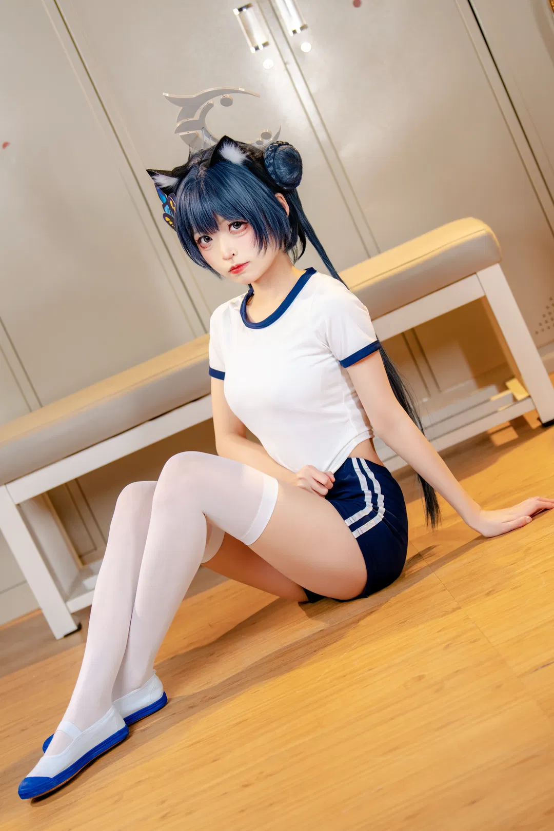 【妃咲cos】蔚蓝档案体操服少女的体育馆日常 - 第 3 张