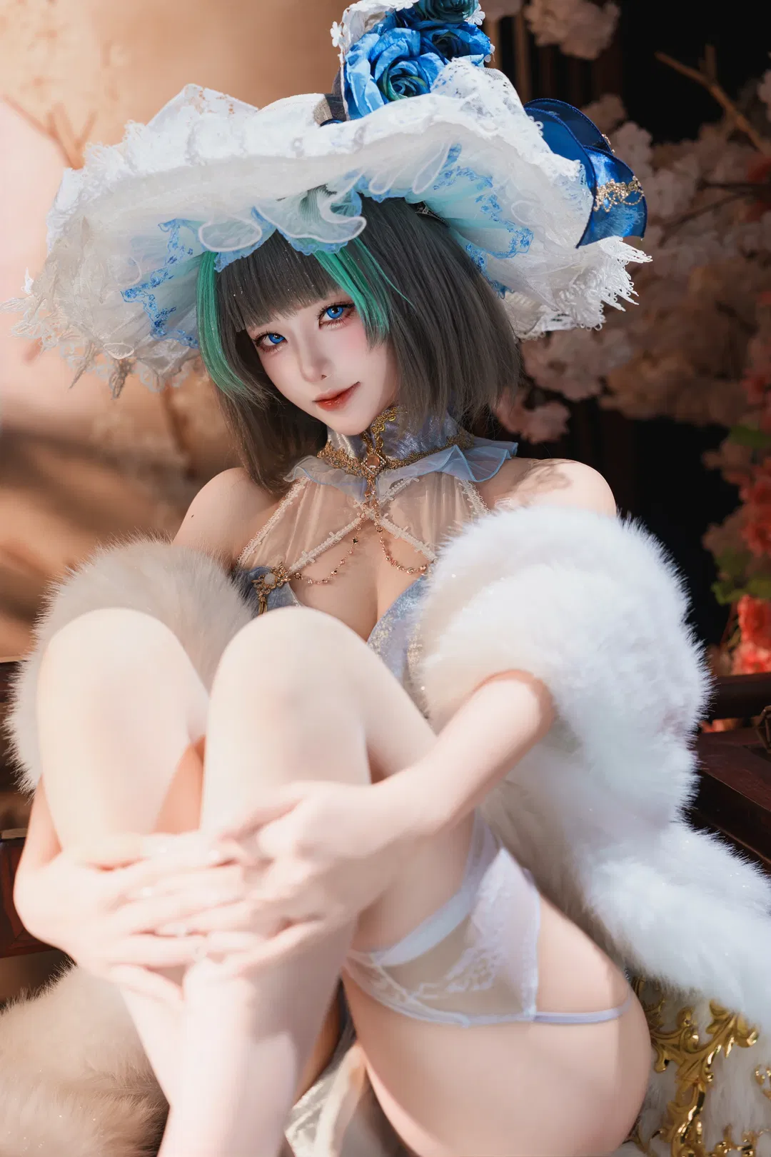 【柴郡cos】碧蓝航线新中式旗袍，这顶大帽子太华丽了 - 第 4 张