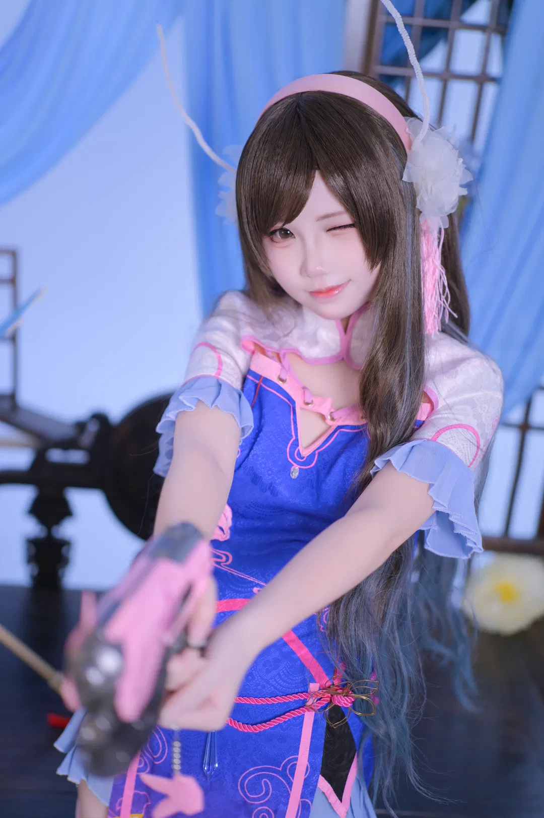 【D.Va cos】守望先锋宋哈娜旗袍同人超绝wink - 第 1 张