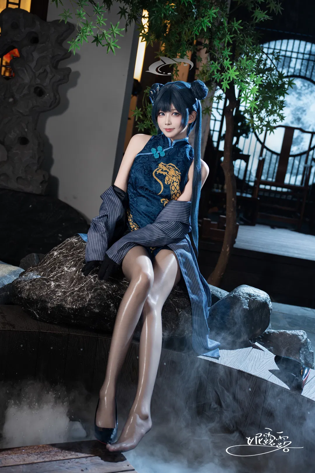 【妃咲cos】蔚藍檔案 門主大人的優雅旗袍與高光絲襪 - 第 1 張