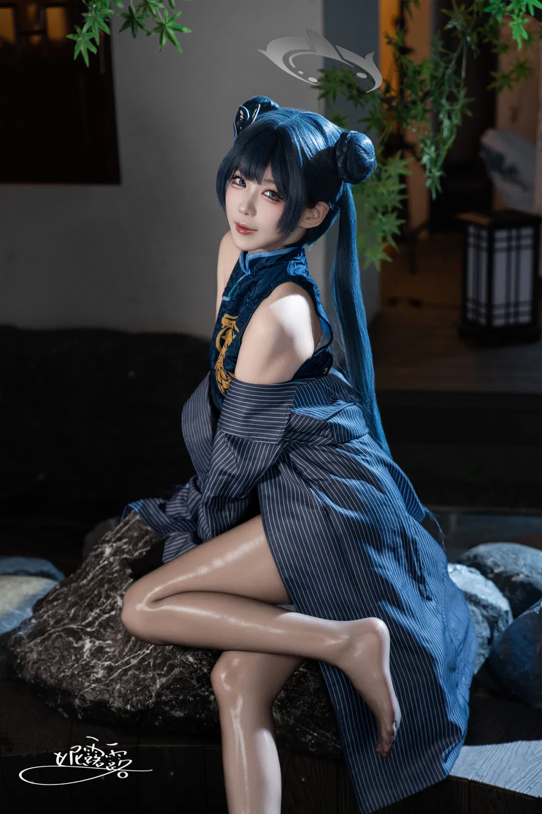 【妃咲cos】蔚藍檔案 門主大人的優雅旗袍與高光絲襪 - 第 2 張