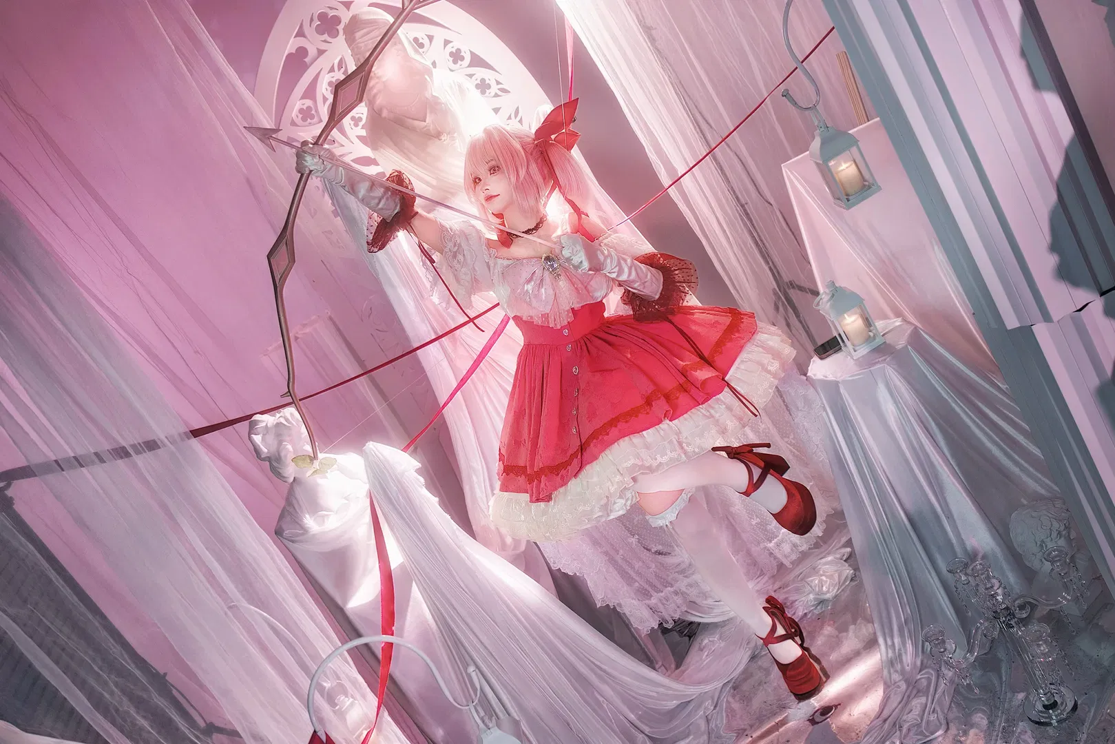 【鹿目圆香cos】魔法少女小圆：魔女之夜的回天，拉弓的瞬间 - 第 4 张