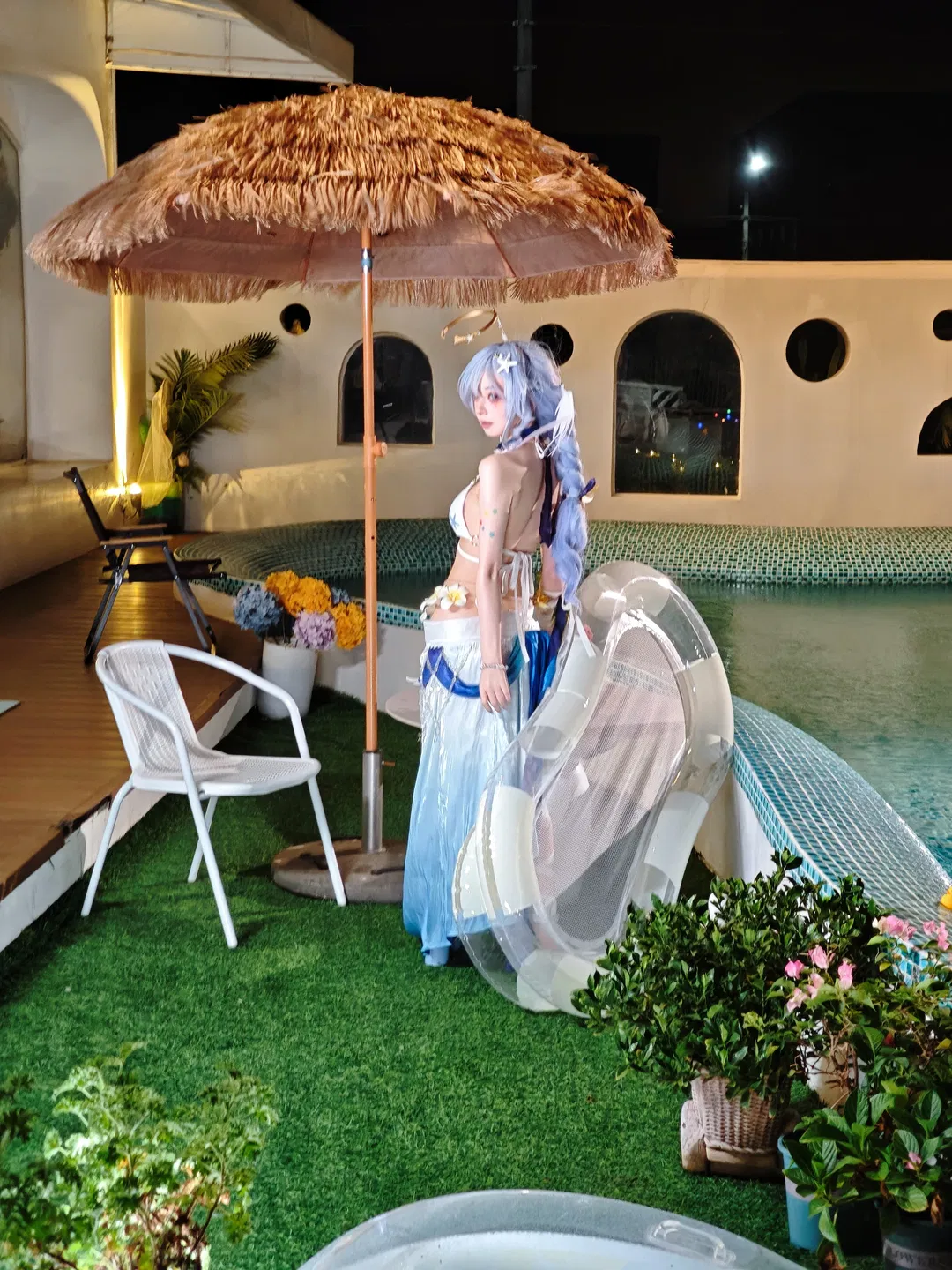 知更鸟cos 崩坏星穹铁道泳池夜拍花絮 - 第 8 张
