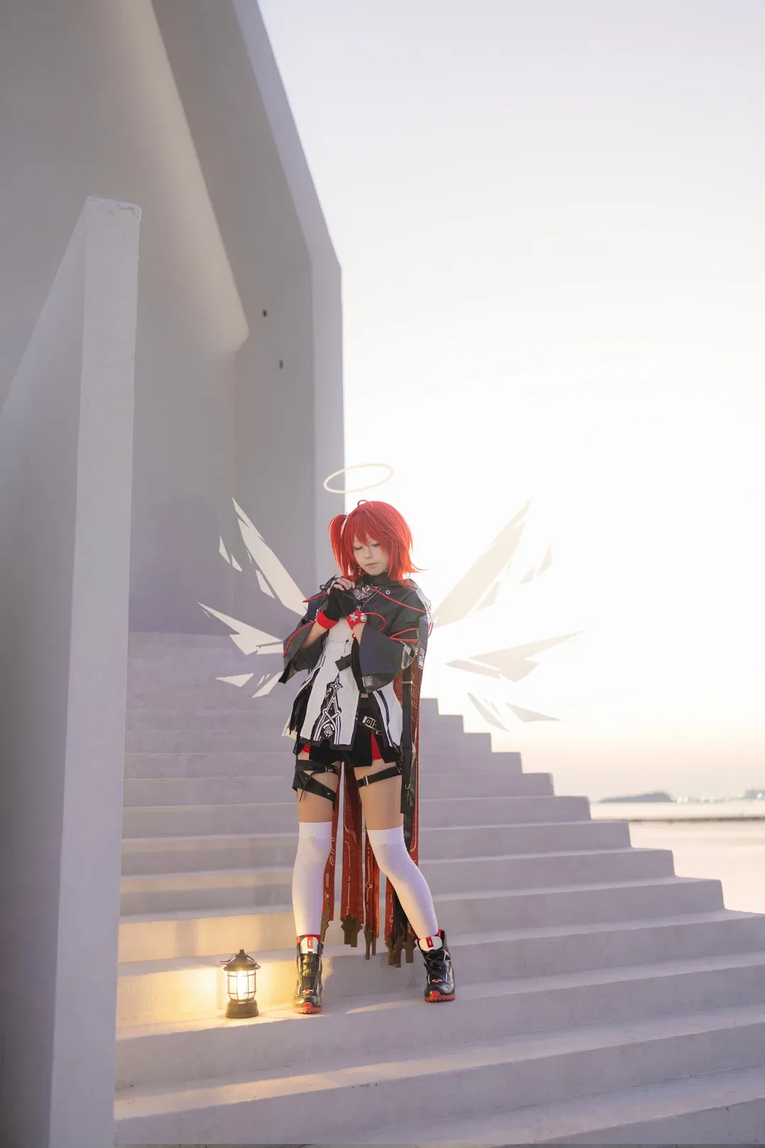 【新约能天使cos】明日方舟里的纯白几何战斗天使 - 第 4 张