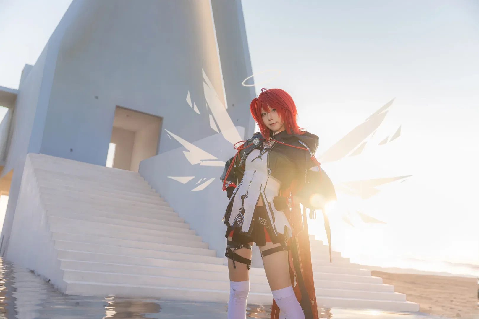 【新约能天使cos】明日方舟里的纯白几何战斗天使 - 第 5 张