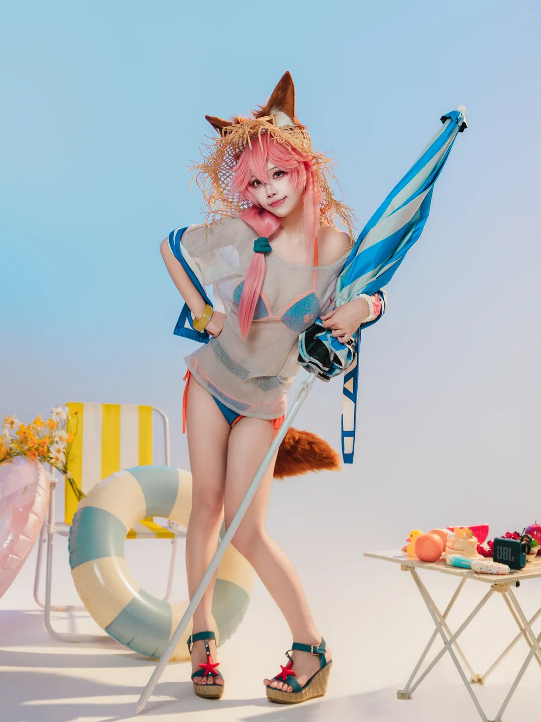 【玉藻前cos】命运冠位指定枪泳装夏日登场 - 第 2 张