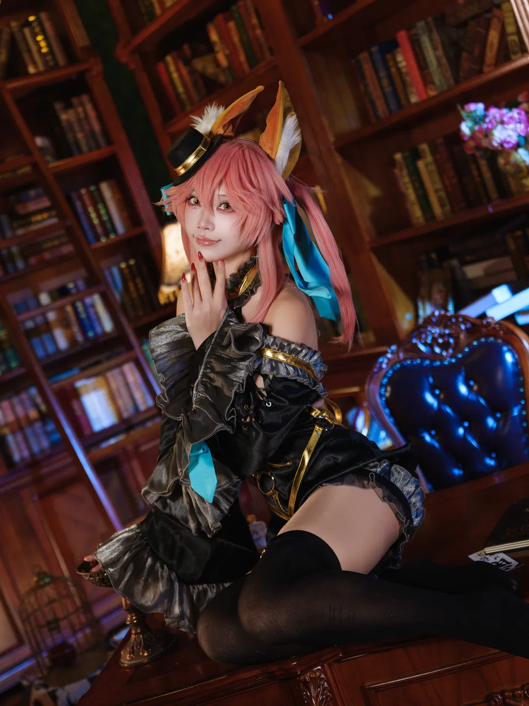 【玉藻前cos】命运冠位指定 万圣节漆黑魔术师降临复古书房 - 第 2 张