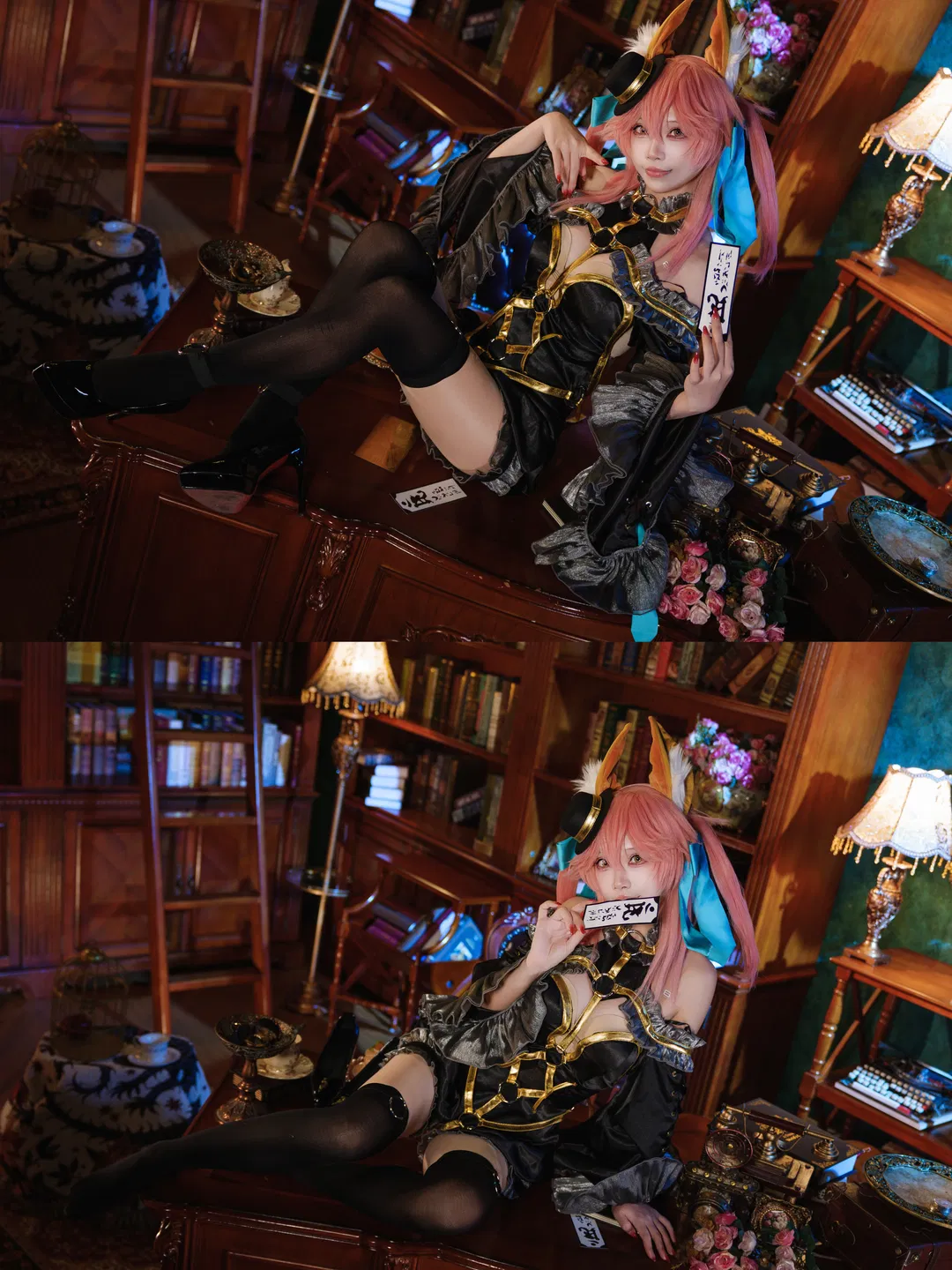 【玉藻前cos】命运冠位指定 万圣节漆黑魔术师降临复古书房 - 第 3 张