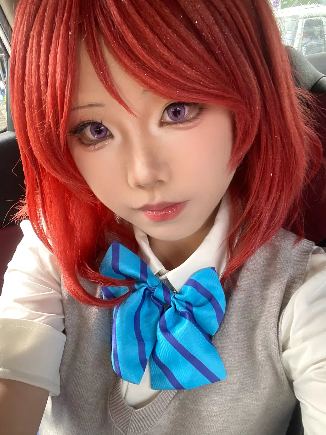 【西木野真姬cos】蓝色条纹领结与百褶裙的校园风记录 - 第 1 张