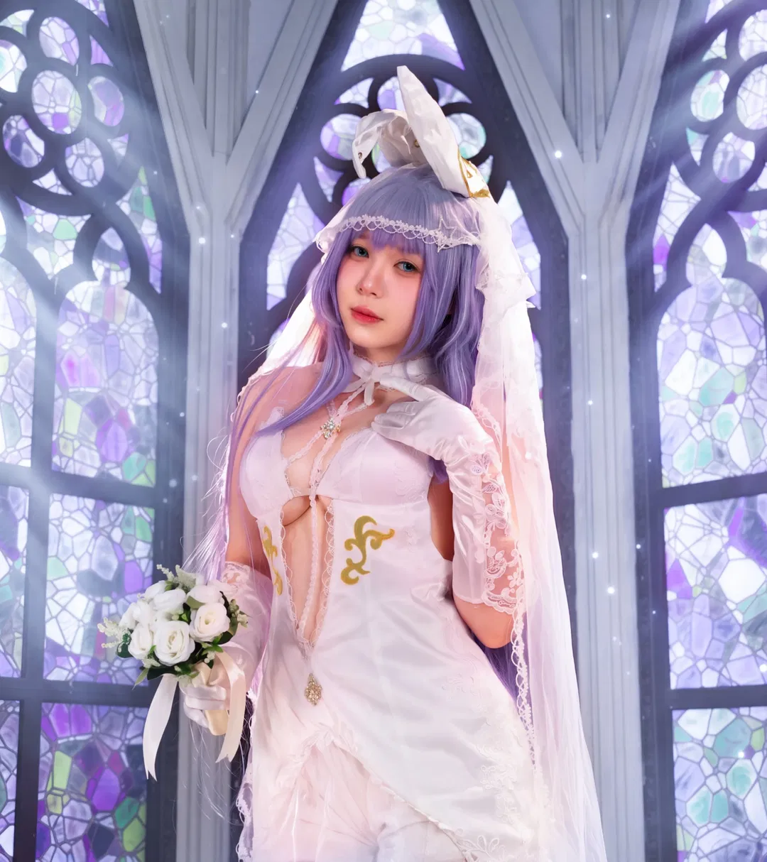 【新泽西cos】碧蓝航线新泽西花嫁，教堂里的纯白浪漫 - 第 1 张