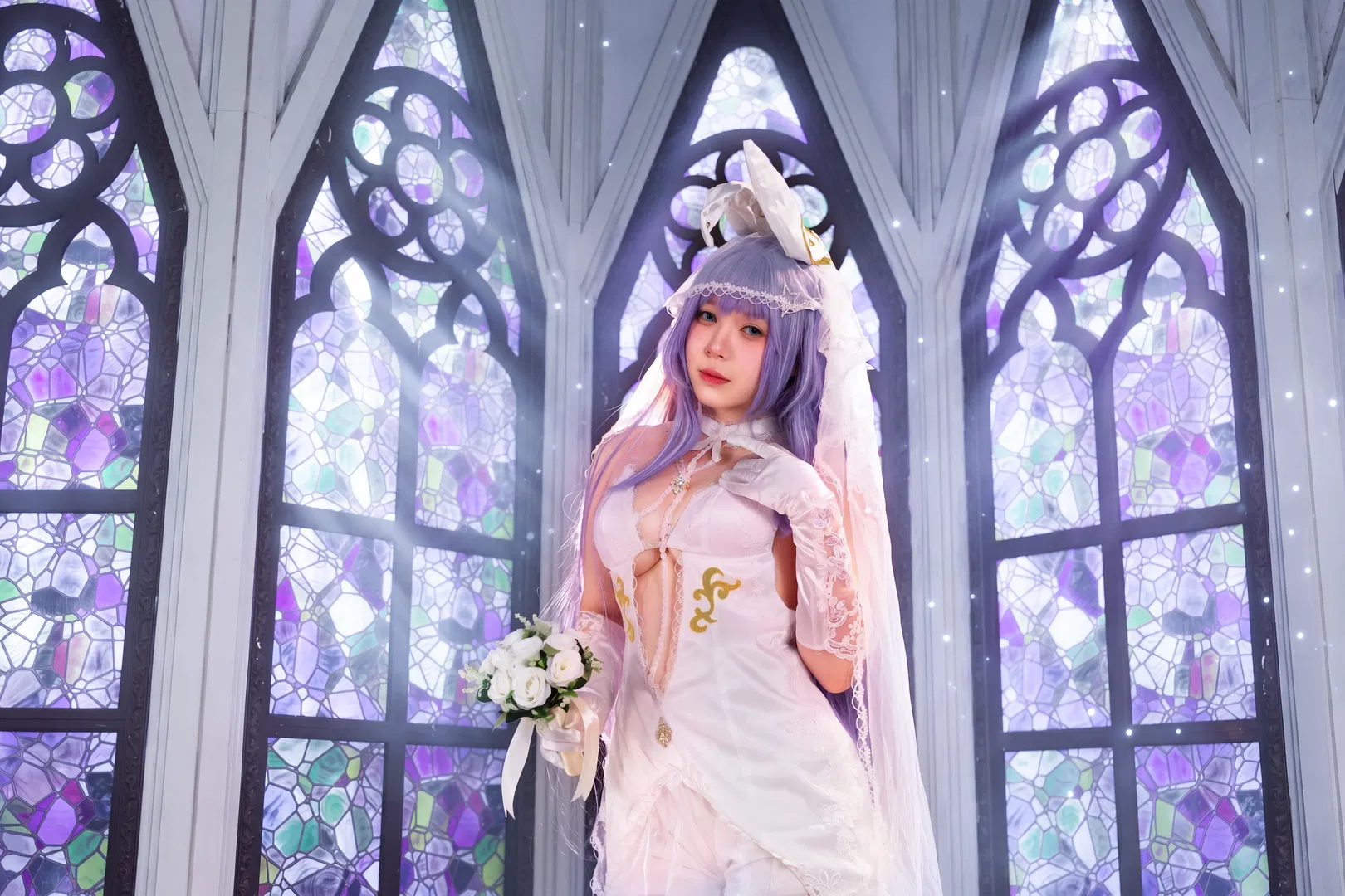 【新泽西cos】碧蓝航线新泽西花嫁，教堂里的纯白浪漫 - 第 3 张