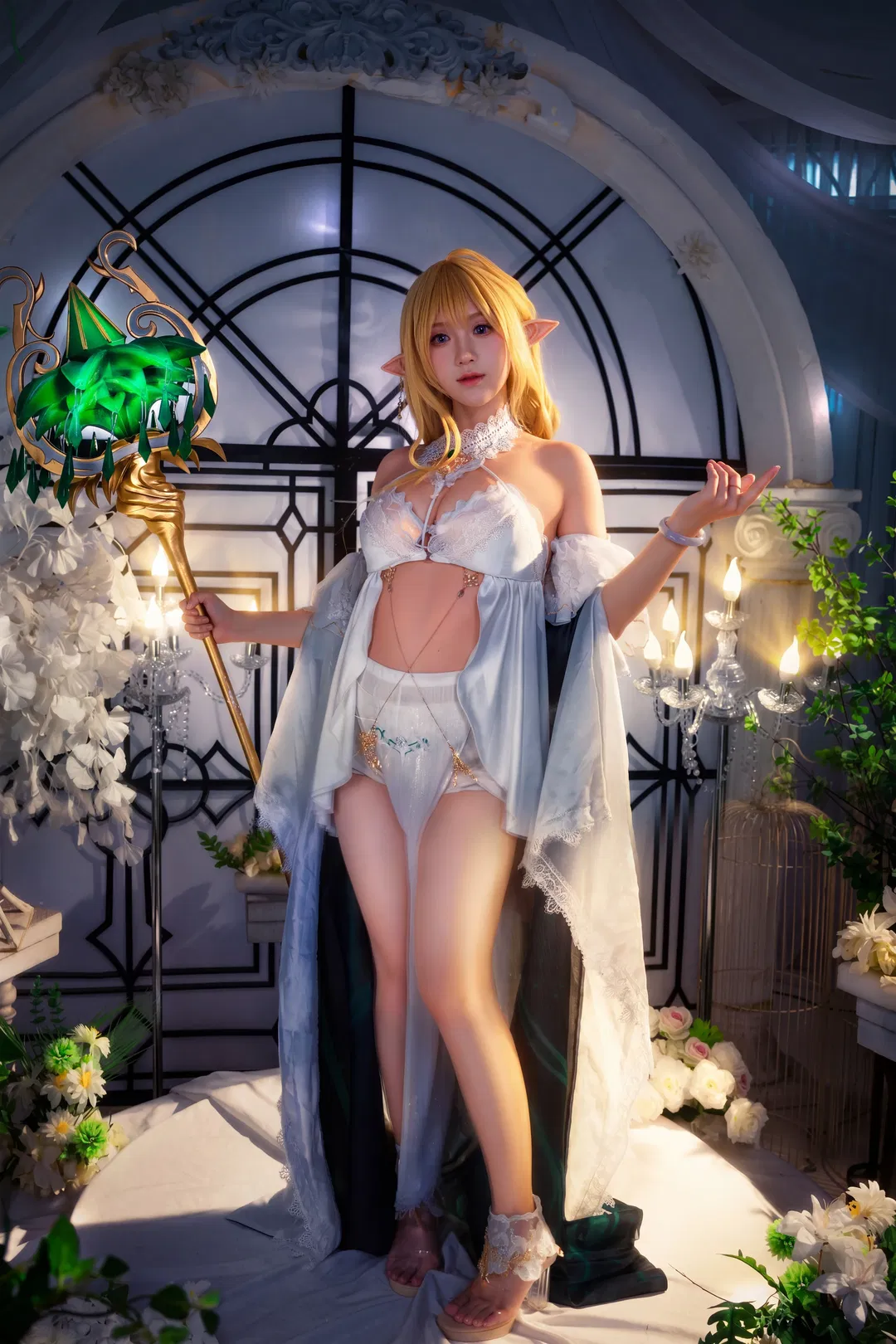 【金狮cos】碧蓝航线金狮，白色蕾丝与精灵耳的奇幻碰撞 - 第 2 张