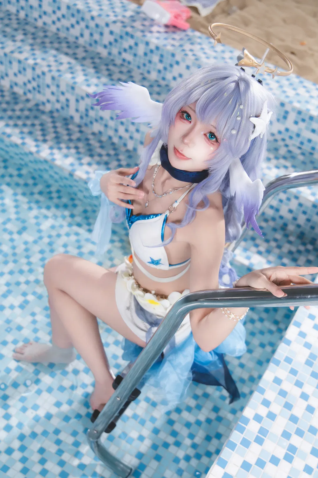 【知更鸟cos】晴歌泳装夏日清凉出片 - 第 2 张