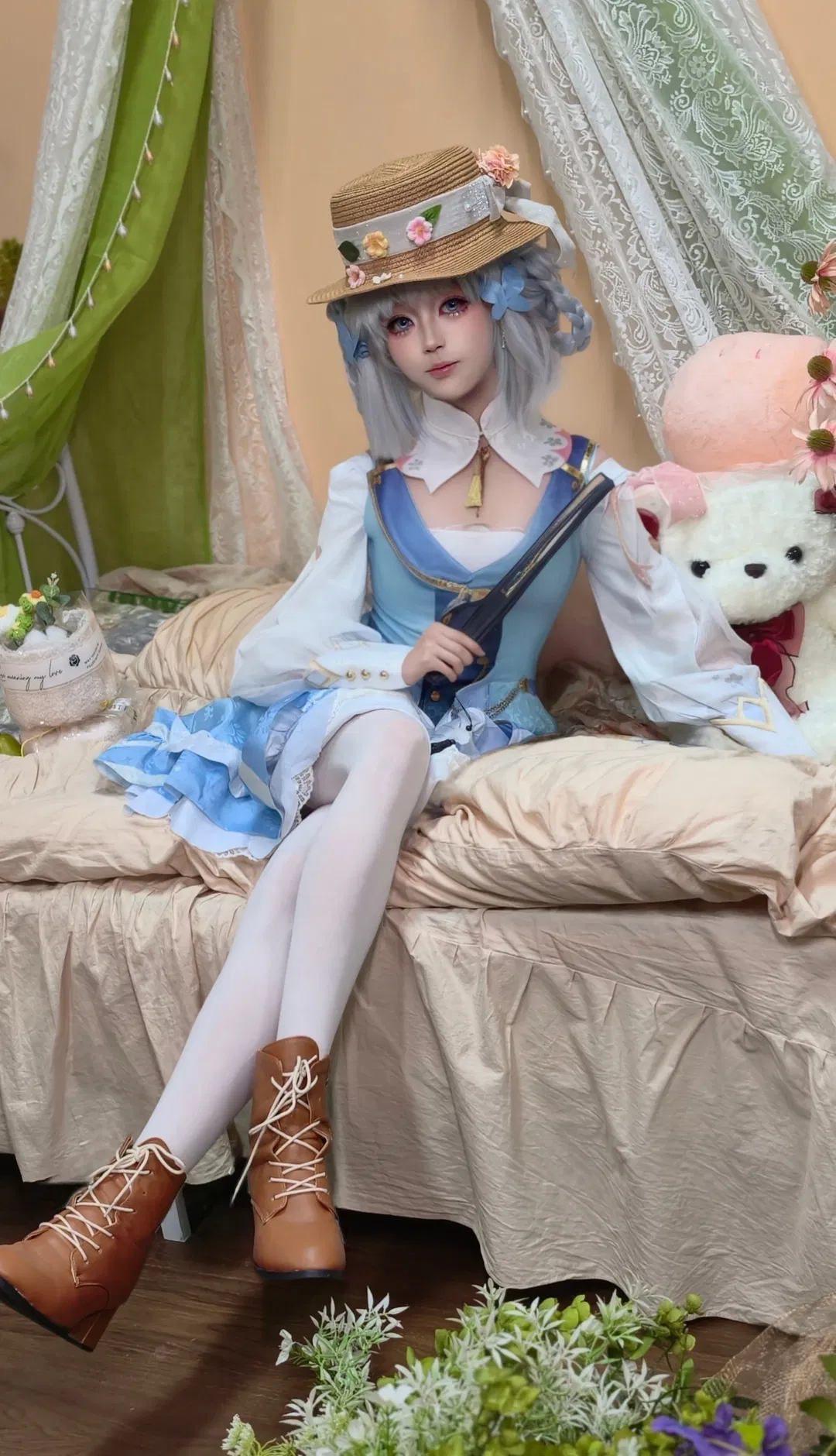 【神里绫华cos】蓝白田园风装扮的治愈日常 - 第 1 张